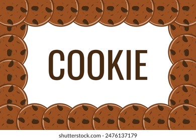 Frame of cookie banner.  Gingerbread cookies with chocolate drops