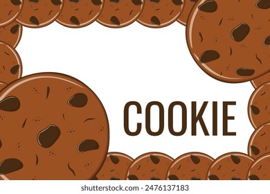 Frame of cookie banner.  Gingerbread cookies with chocolate drops