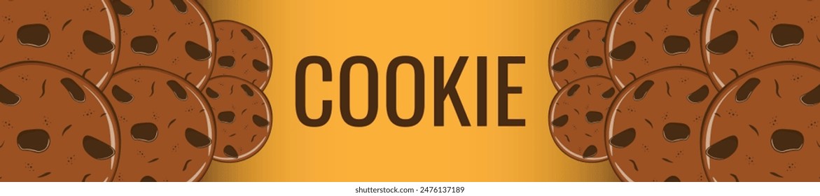 Frame of cookie banner.  Gingerbread cookies with chocolate drops
