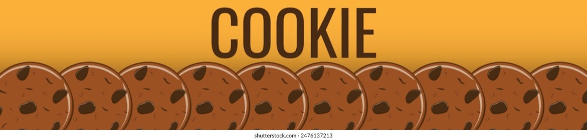 Frame of cookie banner.  Gingerbread cookies with chocolate drops