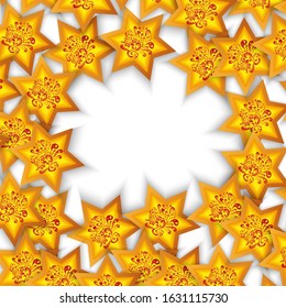 Frame cookies stars, isolated on white background, design for Christmas, Jewish holidays, traditional Chanukah symbol - star David vector illustration
