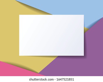 Frame with copy space for text design template, flyer, poster, card, banner, advertising layout, moderate colors and geometric shapes vector modern style paper cut 3d illustration.