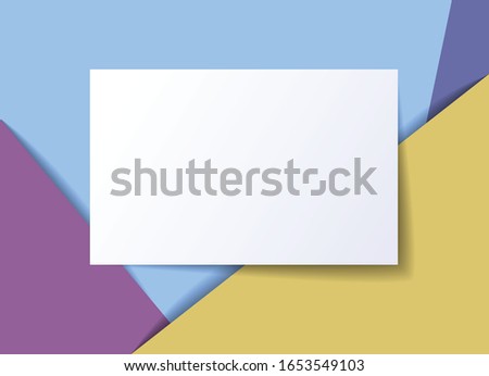 Frame with copy space for text design template, flyer, poster, card, banner, advertising layout, moderate colors and geometric shapes vector modern style paper cut 3d illustration.