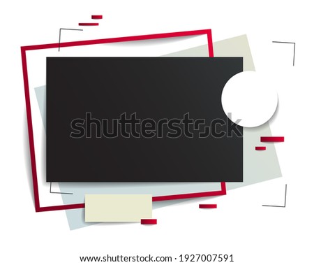 Frame with copy space for text design template, flyer, poster, card, banner, advertising layout, moderate colors and geometric shapes vector modern style paper cut 3d illustration.