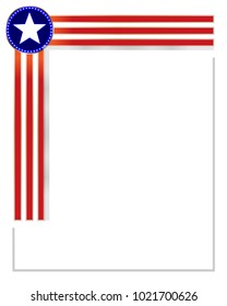 Frame corner with American symbols with blank space for text.