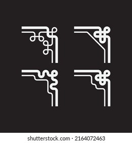 Frame corner decorative. Set of frame element.