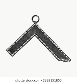 Frame corner Masonic chart of the Scottish rite illustration on vintage vector isolated on white.