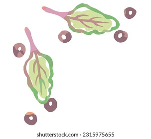 Frame corner with watercolor vegetables. Vector illustration.