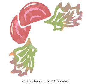 Rahmen Ecke mit Aquarellgemüse. Vektorgrafik.