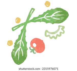 Frame corner with watercolor vegetables. Vector illustration.