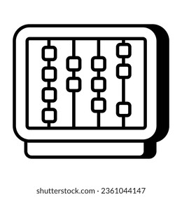     A frame of counting beads, icon of abacus 