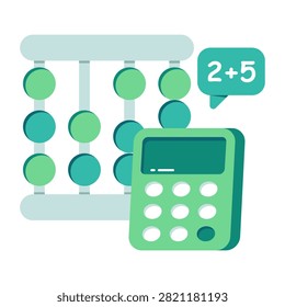     A frame of counting beads, icon of calculating devices 

