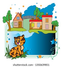 Frame with country and cat
