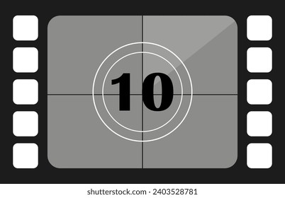El cuadro cuenta con el icono de 10 líneas. Película, filmación, preparación, edición, cine, director. Iconos vectores para empresas y publicidad