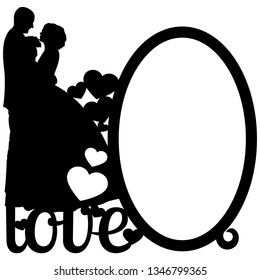 frame with a couple in love