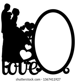 frame with a couple in love