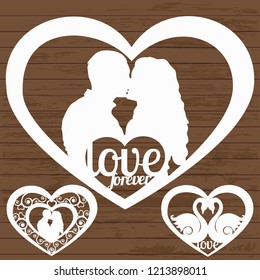 frame with couple silhouette