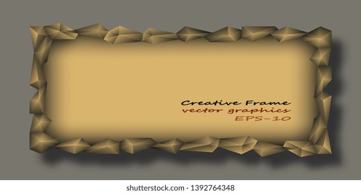 Frame. Creative frame. Stylish design. Creative background. Postcard. Banner. Flyer Artistic background. Vector graphics