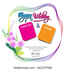 Frame  For Creative Templates, Cards, Color Covers Set,wedding invitation. Vector Illustration design simple and easy to use.