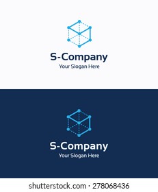 Frame Cube 3D Company Logo Template With Letter S