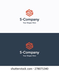 Frame Cube 3D Logo Company Template With Letter S