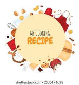 Frame culinary for baking. Book of recipes.