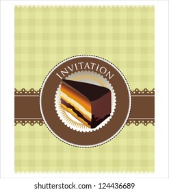 Frame with cupcake invitation template