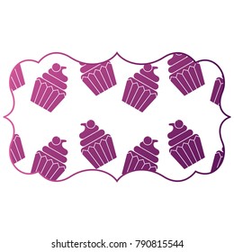 frame with cupcake pattern background