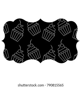 frame with cupcake pattern background