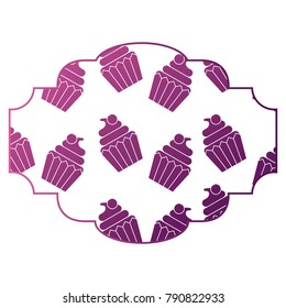 frame with cupcake pattern background
