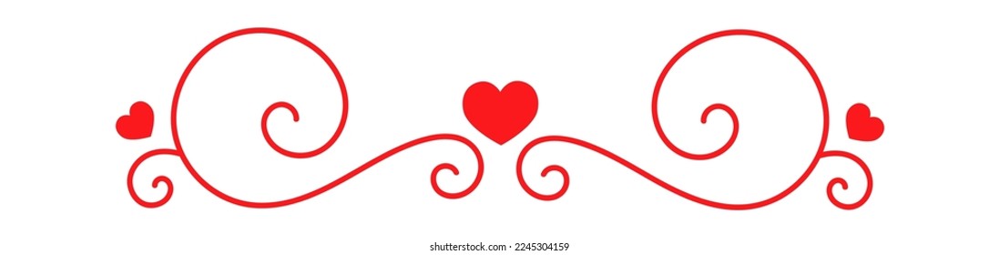 Marco con rizos e icono plano de diseño cardíaco. Ilustración del vector
