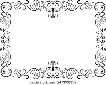 Frame of curls. Vector illustration. Decorative element.