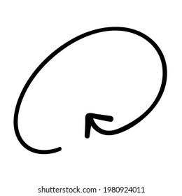 frame curved arrow circle doodle hand drawn. vector illustration