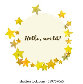 Frame with cute golden stars.