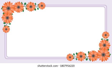 Frame with cute orange osteospermum