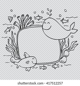 Frame Cute Sea Animals Stock Vector (Royalty Free) 417512257 | Shutterstock