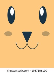 frame of a cute yellow lion vector flat illustration eps 10. copy space