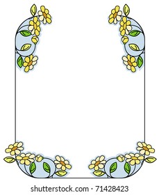 Frame with daisies