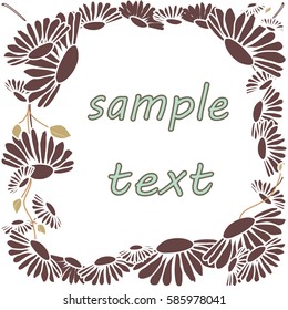 frame  of    daisies in retro style. vector illustration