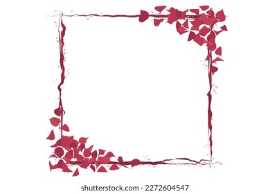 The frame was decorated by petals suit to be certification square photo frame and blessing card vector illustration graphic EPS 10