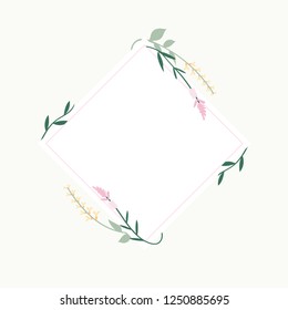 Frame decorated with flowers vector