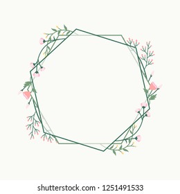 Frame decorated with flowers vector