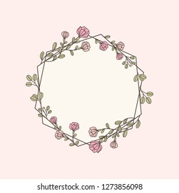 Frame decorated with flowers vector