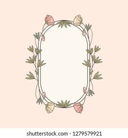 Frame decorated with flowers vector