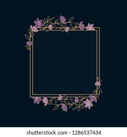 Frame decorated with flowers vector
