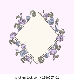 Marco decorado con vector de flores