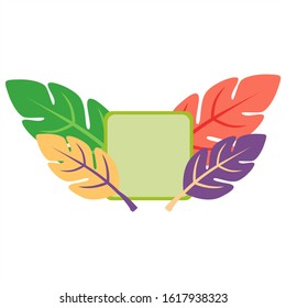 Frame Decorated with leaves.  Vector Illustration. Vector