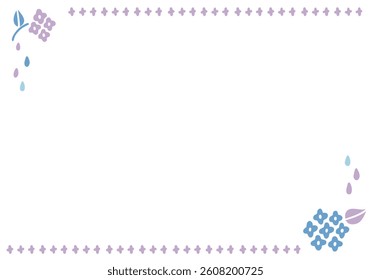A frame decorated with simple hand-drawn hydrangeas