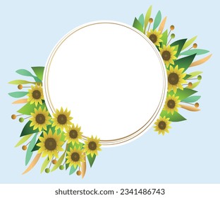 It's a frame decorated with sunflowers and berries.