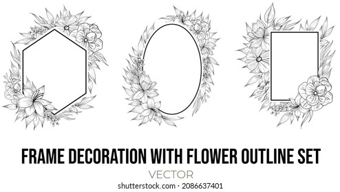 frame decoration  with flower outline